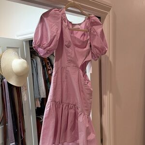 ASTR Asymmetrical Lilac Pink Puff Sleeve Mini Dress NWT